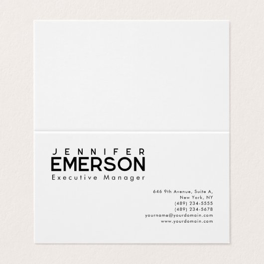 Professional minimalist modern plain  visitekaartje (Buitenkant ongevouwen)