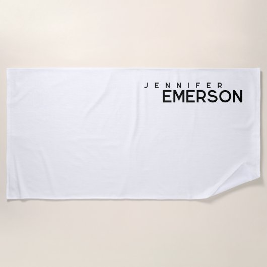 Professional minimalist modern plain your name strandlaken (Voorkant)