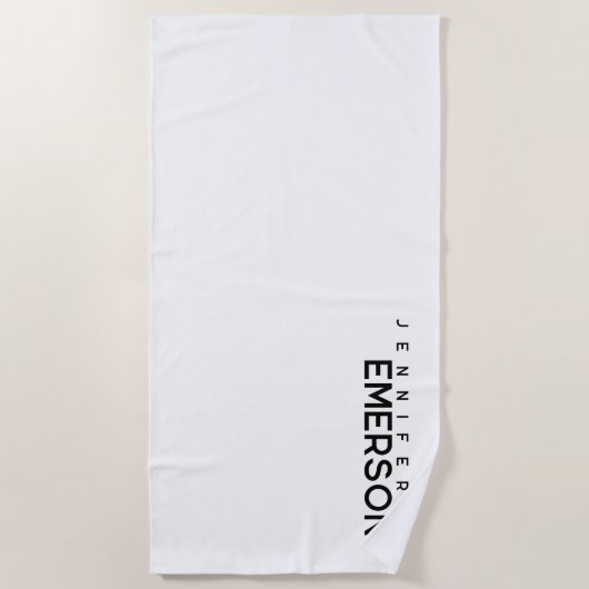 Professional minimalist modern plain your name strandlaken (Voorkant)