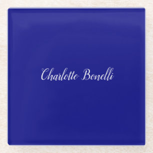 Professional Minimalist Navy Blue Glazen Onderzetter