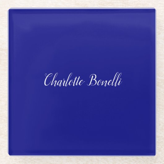 Professional Minimalist Navy Blue Glazen Onderzetter (Voorkant)