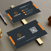 Professional Minimalist Orange & Gray Corporate Visitekaartje