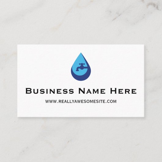 Professional Minimalist Plumber Business Card Visitekaartje (Voorkant)