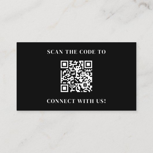 Professional Minimalist QR Code Logo Black Visitekaartje (Achterkant)