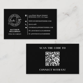 Professional Minimalist QR Code Logo Black Visitekaartje