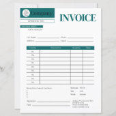 Professional Minimalist Teal Business Paper Sheet (Voorkant)