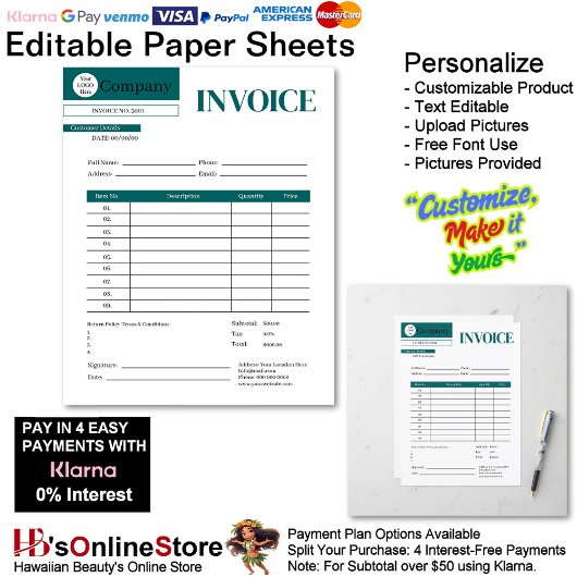 Professional Minimalist Teal Business Paper Sheet