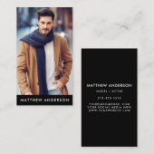 Professional Model Actor-foto zwart Visitekaartje (Voorkant / Achterkant)
