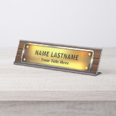 Professional Modern Black and Gold Office Bureau Naambordje (Voorkant)