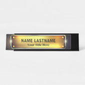 Professional Modern Black and Gold Office Bureau Naambordje (Voorkant)