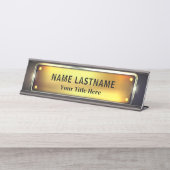 Professional Modern Black and Gold Office Bureau Naambordje (Voorkant)