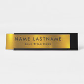 Professional Modern Black and Gold Office Bureau Naambordje (Voorkant)