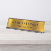 Professional Modern Black and Gold Office Bureau Naambordje (Voorkant)