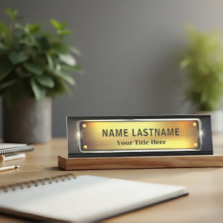 Professional Modern Black and Gold Office Bureau Naambordje