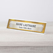 Professional Modern Black and Gold Office Bureau Naambordje (Voorkant)