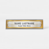 Professional Modern Black and Gold Office Bureau Naambordje (Voorkant)