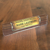 Professional Modern Black and Gold Office Naambordje (Zijkant)