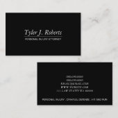Professional Modern Black Attorney Lawyer Visitekaartje (Voorkant / Achterkant)