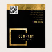 Professional Modern Black Gold Folie Elegant Visitekaartje (Buitenkant ongevouwen)