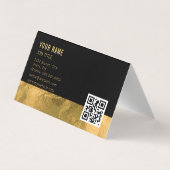 Professional Modern Black Gold Folie Elegant Visitekaartje (Achterkant)