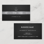 Professional & Modern Black & Silver Attorney Visitekaartje (Voorkant / Achterkant)
