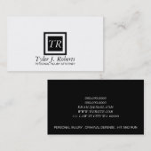 Professional Modern Black & White Attorney Lawyer Visitekaartje (Voorkant / Achterkant)