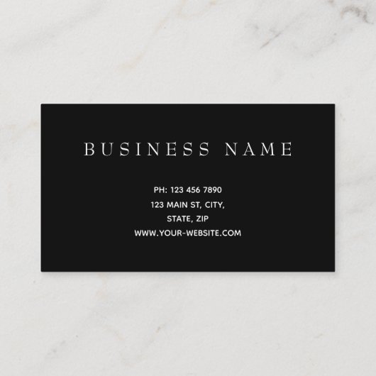 Professional Modern Black White gestript Visitekaartje (Achterkant)