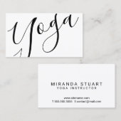Professional Modern Black Yoga Instructor Visitekaartje (Voorkant / Achterkant)
