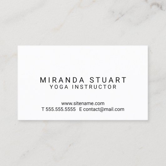 Professional Modern Black Yoga Instructor Visitekaartje (Achterkant)