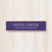 Professional Modern blue Gold Office Name Title Deurbordje (Voorkant)
