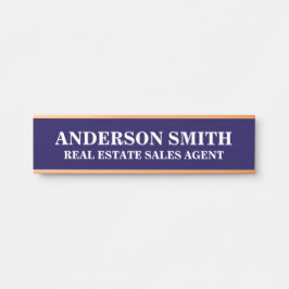 Professional Modern blue white Office Name Title  Deurbordje