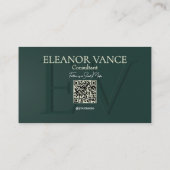 Professional Modern Contemporary Minimalist Green Visitekaartje (Achterkant)