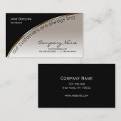 Professional Modern Elegant Black Champagne Gold Visitekaartje (Voorkant / Achterkant)