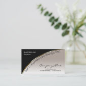 Professional Modern Elegant Black Champagne Gold Visitekaartje (Staand voorkant)