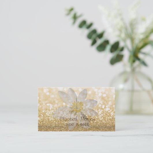 Professional Modern Elegant Bokeh, White Daisy Visitekaartje (Staand voorkant)