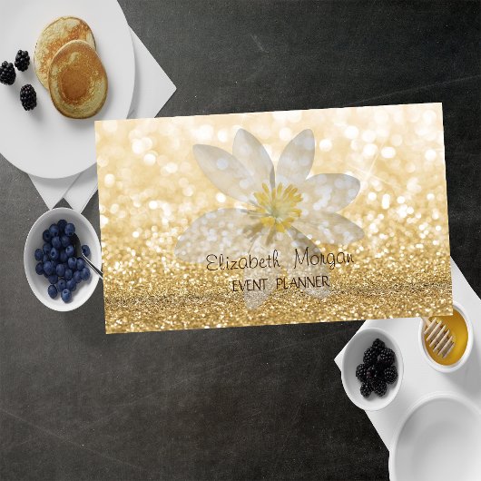 Professional Modern Elegant Bokeh, White Daisy Visitekaartje