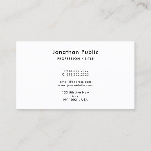 Professional Modern Elegant Calligraphy Script Visitekaartje (Achterkant)