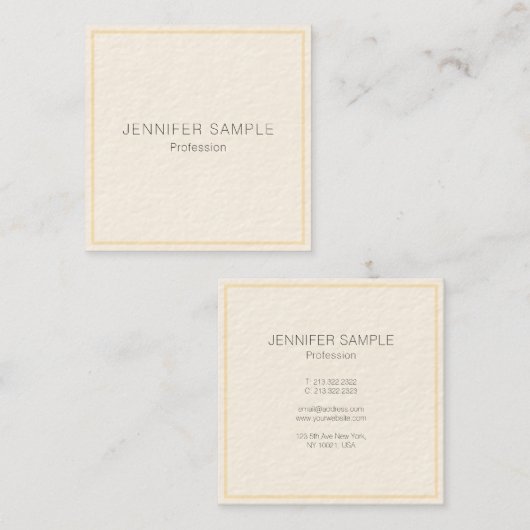 Professional Modern Elegant Custom Template Vierkante Visitekaartje (Voorkant / Achterkant)