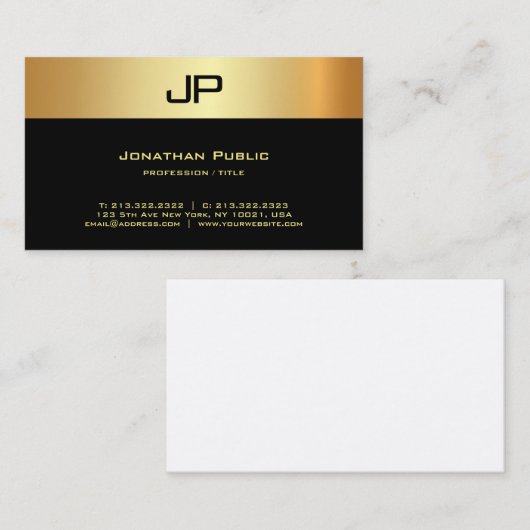 Professional Modern Elegant Monogram Luxury Silk Visitekaartje (Voorkant / Achterkant)