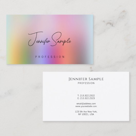 Professional Modern Elegant Template Calligraphy Visitekaartje (Voorkant / Achterkant)