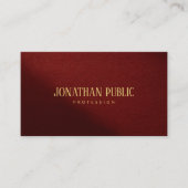 Professional Modern Elegant Template Gold Text Visitekaartje (Voorkant)