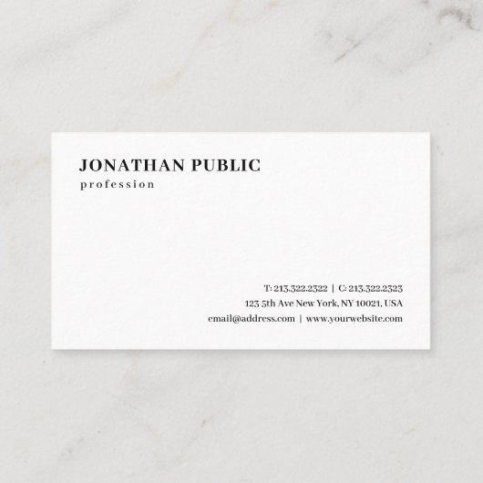 Professional Modern Elegant Template Simple Visitekaartje (Achterkant)