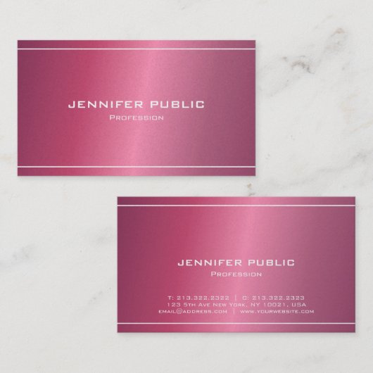Professional Modern Elegant Trendy Plain Luxury Visitekaartje (Voorkant / Achterkant)