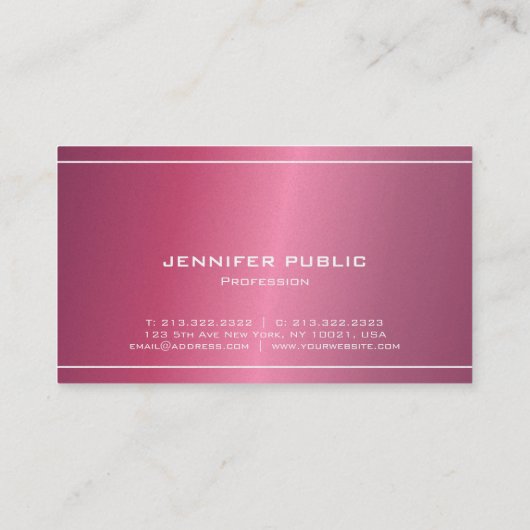 Professional Modern Elegant Trendy Plain Luxury Visitekaartje (Achterkant)