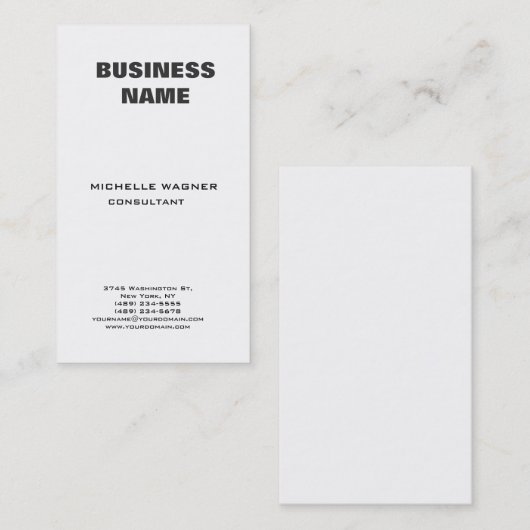 Professional Modern Elegant White Minimalist Visitekaartje (Voorkant / Achterkant)