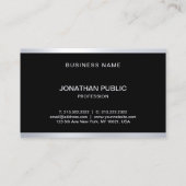 Professional modern glamor Black Silver Elegant Visitekaartje (Achterkant)