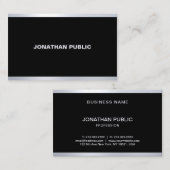Professional modern glamor Black Silver Elegant Visitekaartje (Voorkant / Achterkant)
