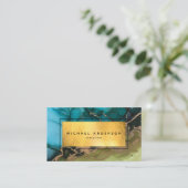 Professional Modern Gold Black Blauwgroen Visitekaartje (Staand voorkant)