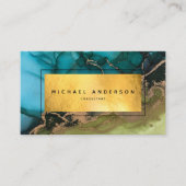 Professional Modern Gold Black Blauwgroen Visitekaartje (Voorkant)