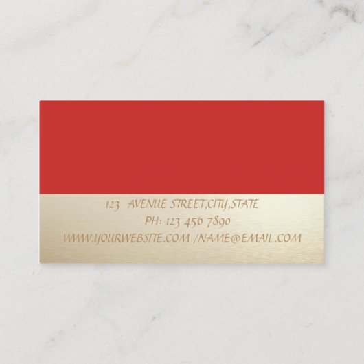Professional modern, Gold Confetti, rood, Lotus Visitekaartje (Achterkant)